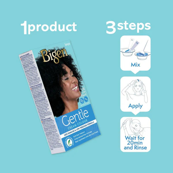 Crème colorante douce Bigen - 1JB - Noir de jais